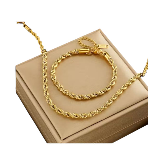 Juego Collar mas Pulsera Acero Inoxidable