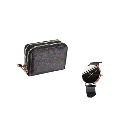 Pack Billetera Negra y Reloj Negro
