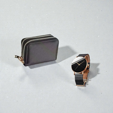 Pack Billetera Negra y Reloj Negro