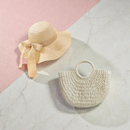 Pack Sombrero Beige mas Cartera Beige