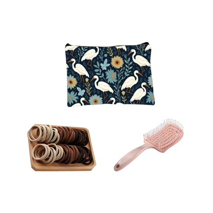 Pack Neceser Cisne, Cepillo Rosado y Liga de Pelo 30 un