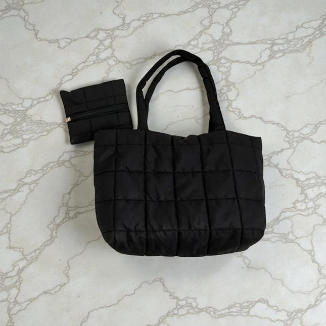 Cartera Negra Acolchada